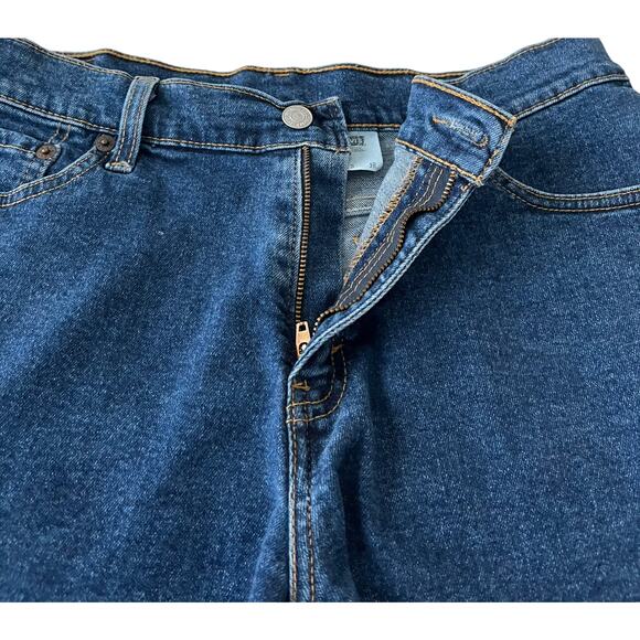 LEVI STRAUSS DENIM JEAN SHORT-SHORTS, JUNIORS, 13, BLUE, BELT LOOPS-ZIP/BUTTON - Picture 3 of 11